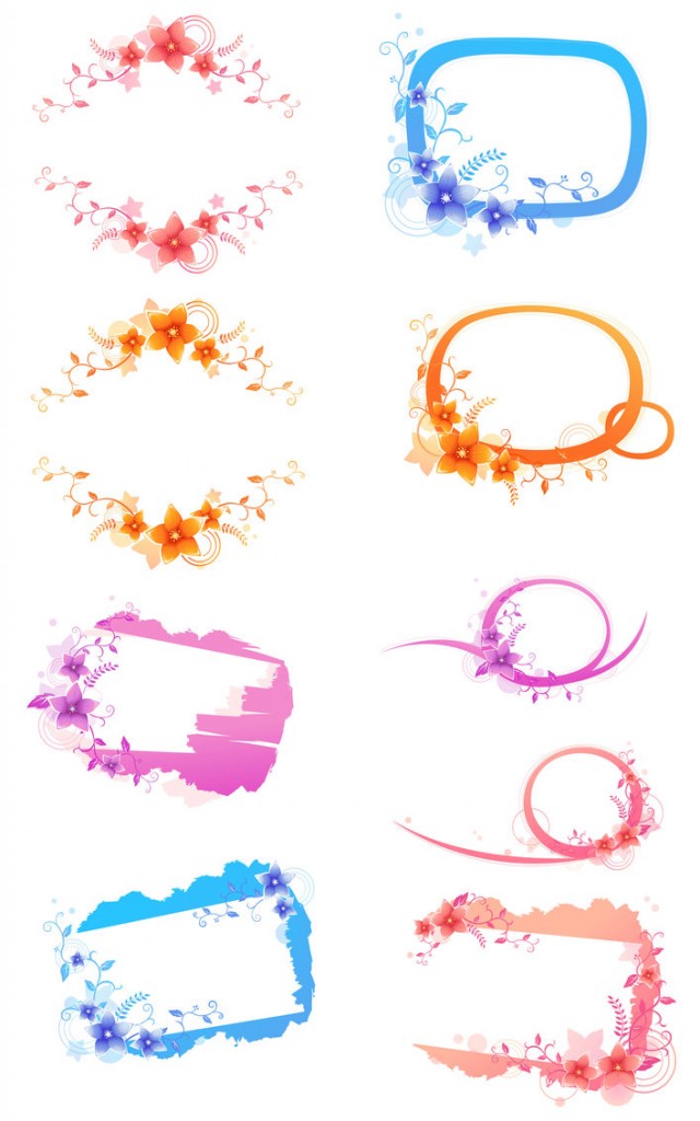 floral frames set 1