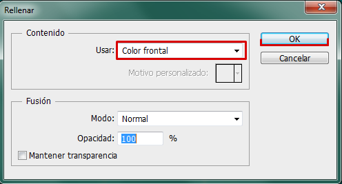 rellenar con color frontal