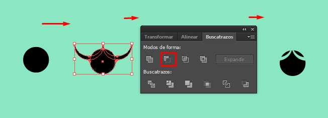 Crea un oso panda en Illustrator step-w1