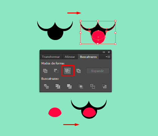 Crea un oso panda en Illustrator step-z1