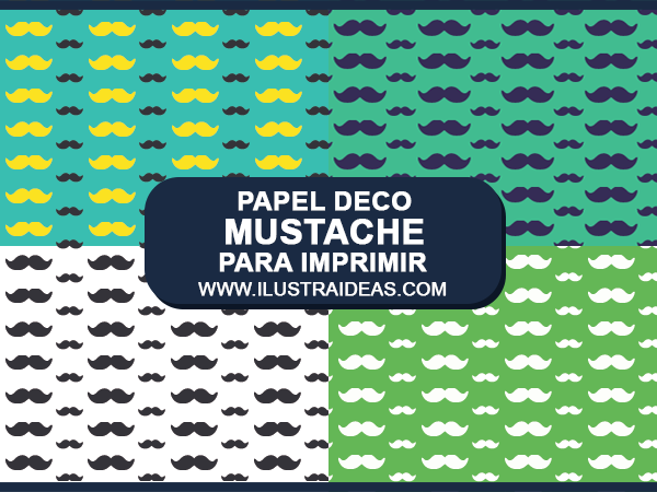 Papel Deco con Mostacho A4