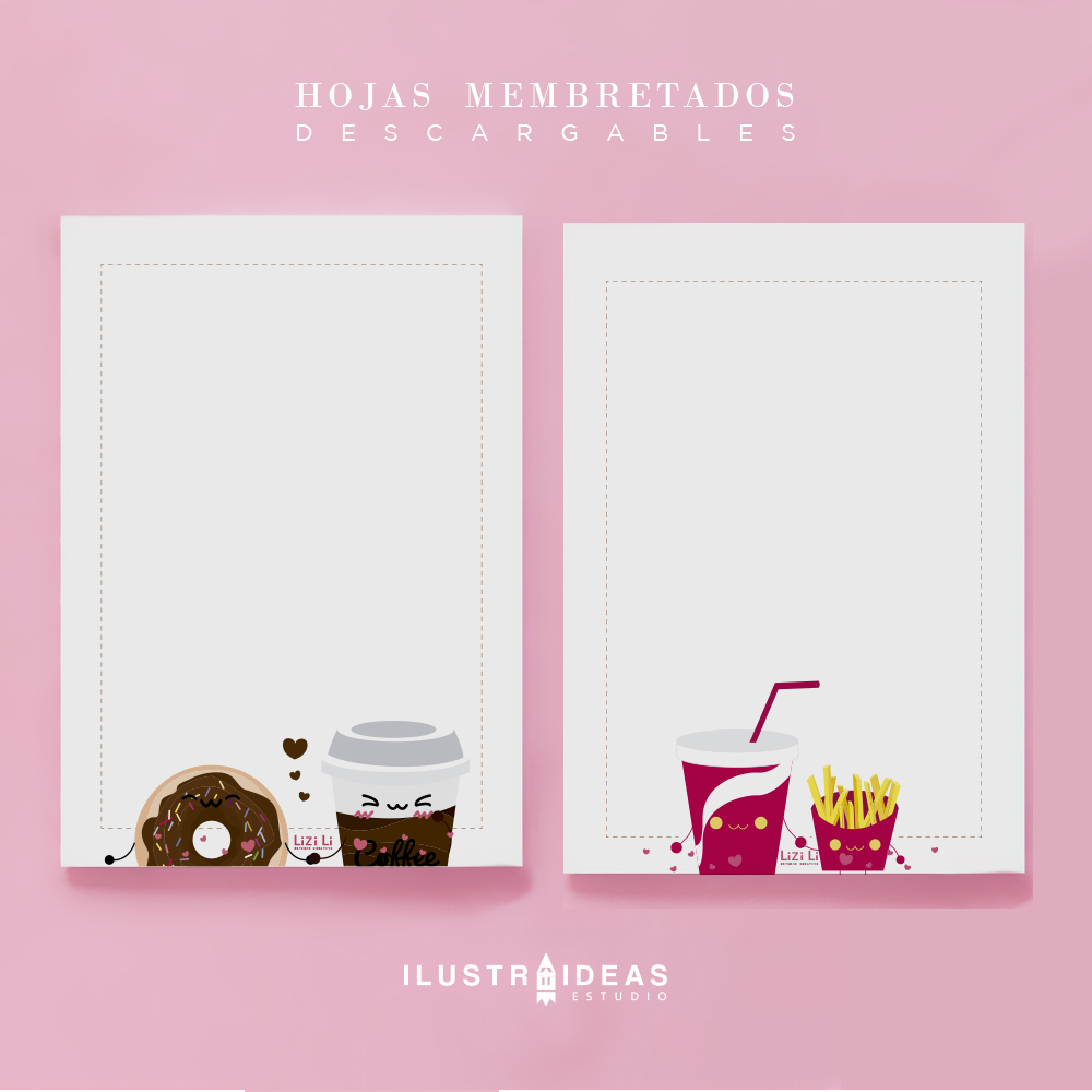 hojas membretadas cute 