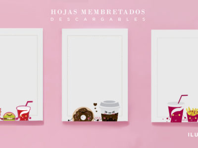Hojas Membretadas Cute Fast Food