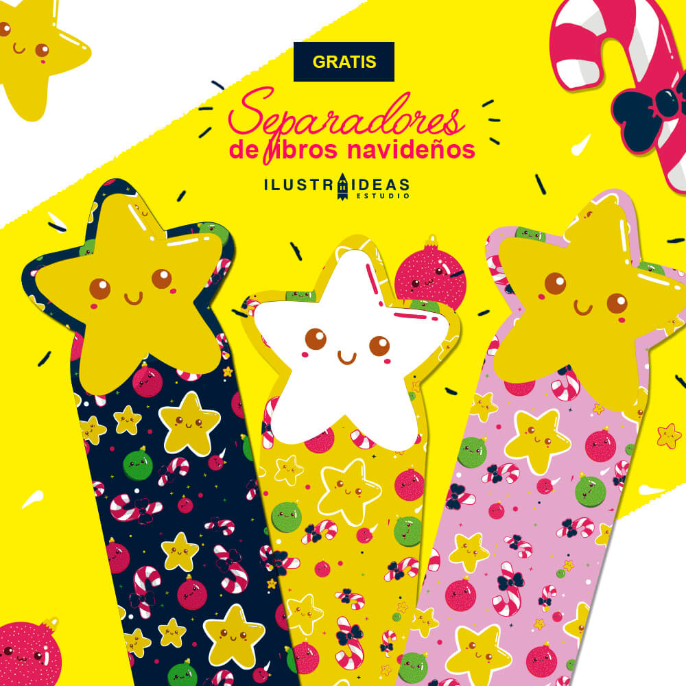 separadores de libros navideños