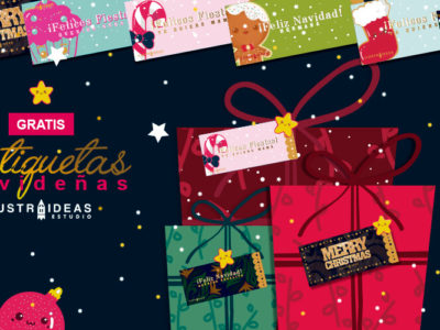 Etiquetas navideñas con dedicatorias