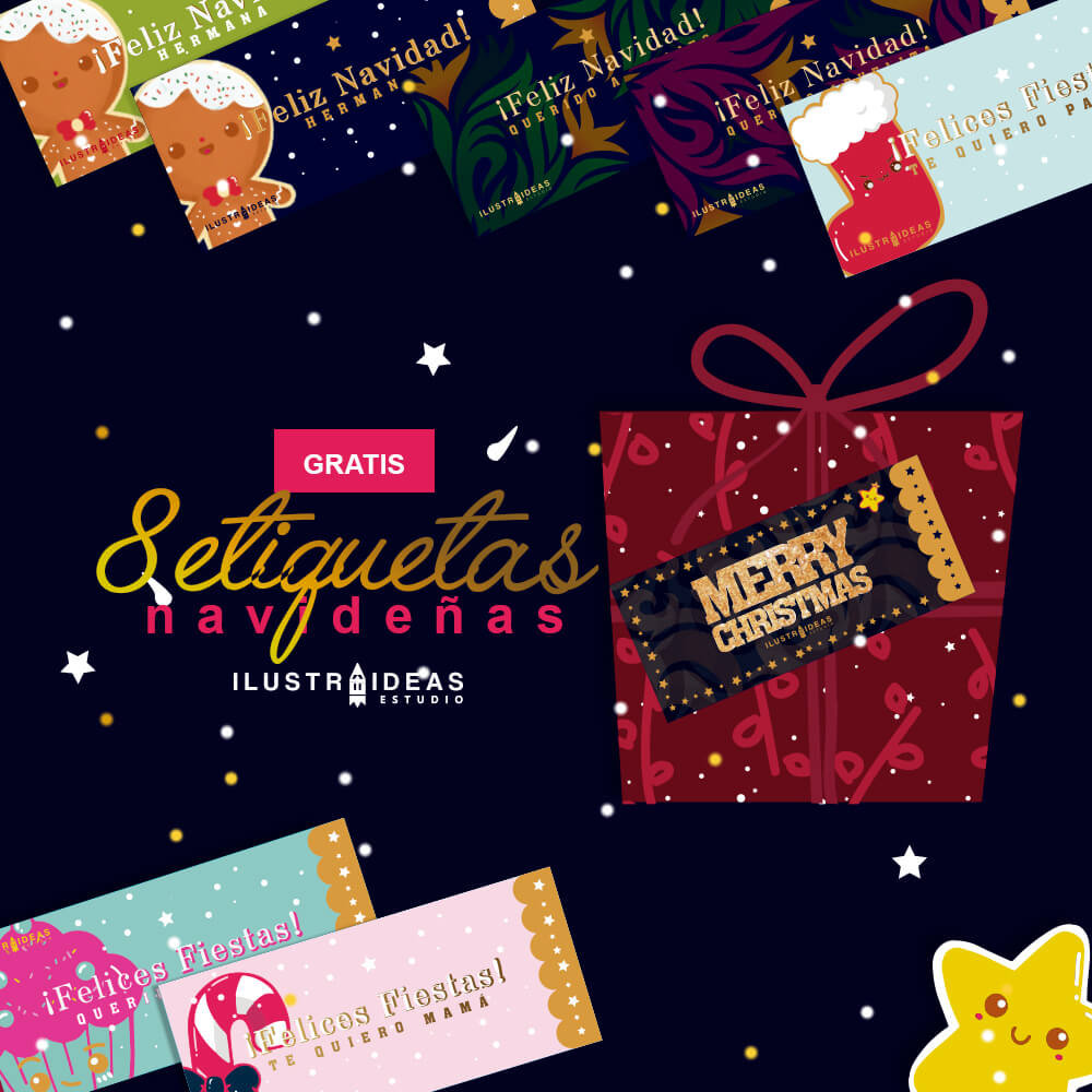 Etiquetas navideñas con dedicatorias