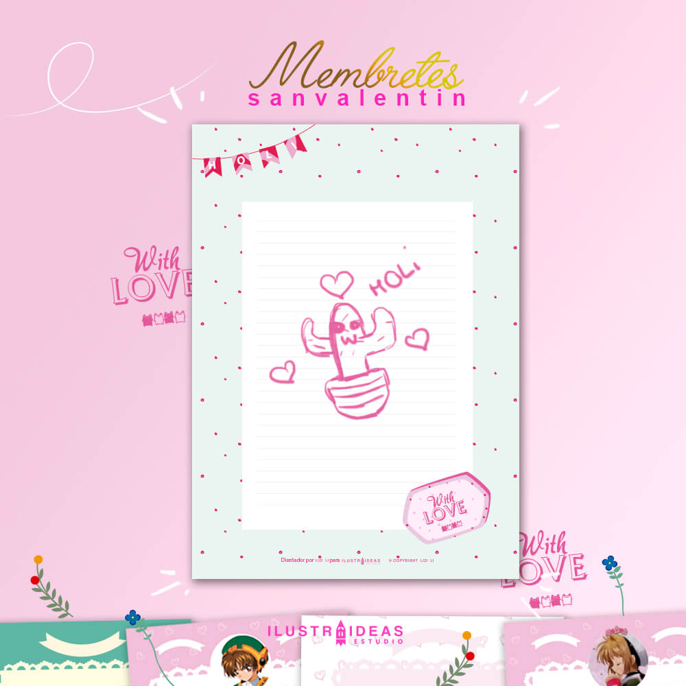 Hojas membretadas para San Valentín
