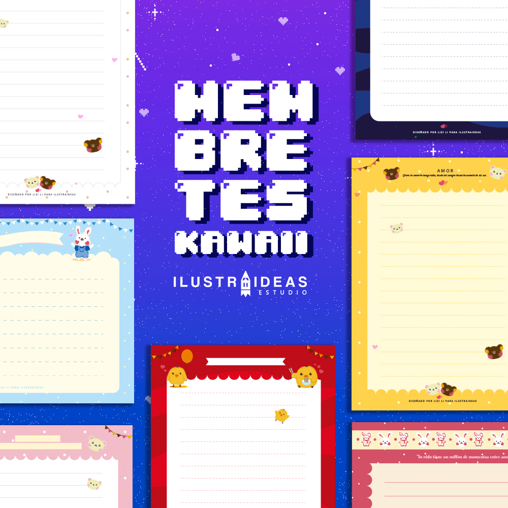 Hojas membretadas Kawaii,los mejores diseños