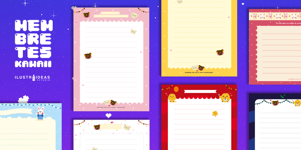 Hojas membretadas Kawaii