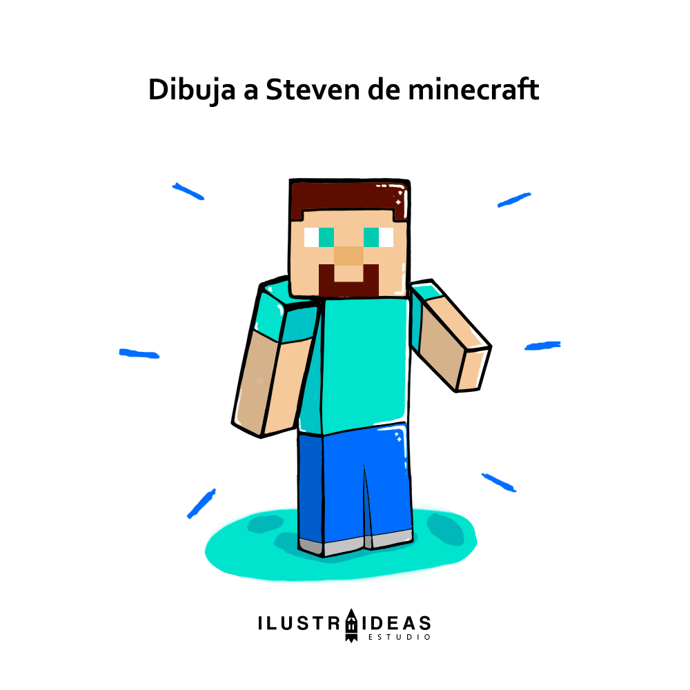 Cómo dibujar a Steve de minecraft