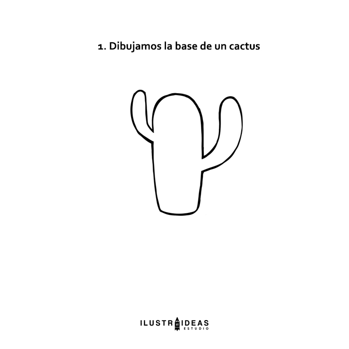 Dibuja un cactus kawaii paso a paso