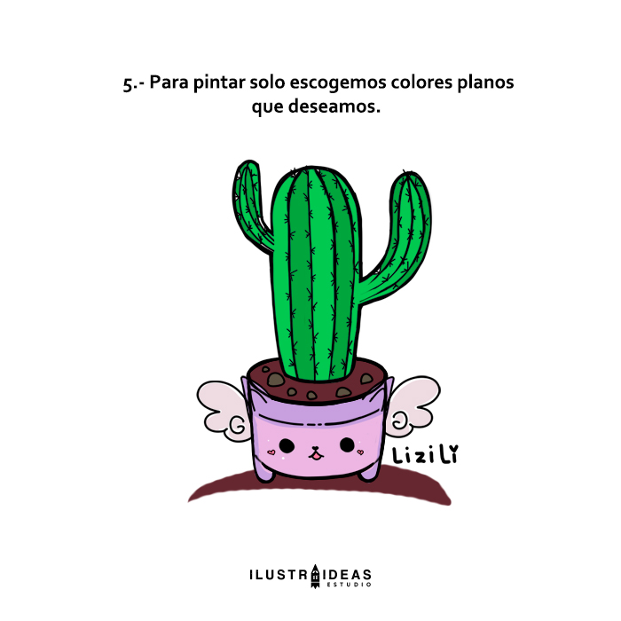 Dibuja un cactus kawaii paso a paso