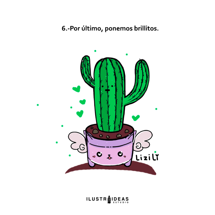 Aprende conmigo y dibuja un cactus kawaii paso a paso