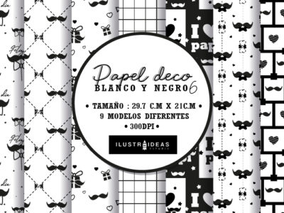 Papel deco Blanco y Negro - Día del Padre