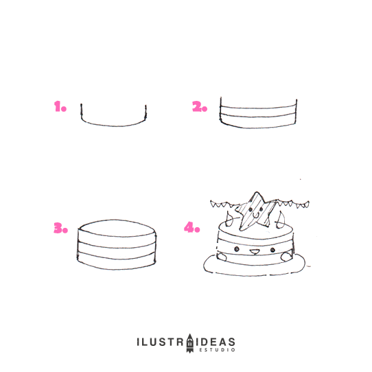 8 dibujos fáciles para principiantes_torta