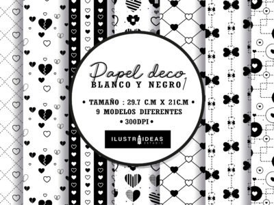 Papel deco blanco y negro N.°1 | Imprimibles