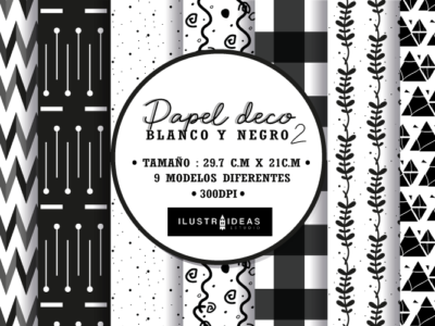 Papel deco blanco y negro N.º 2