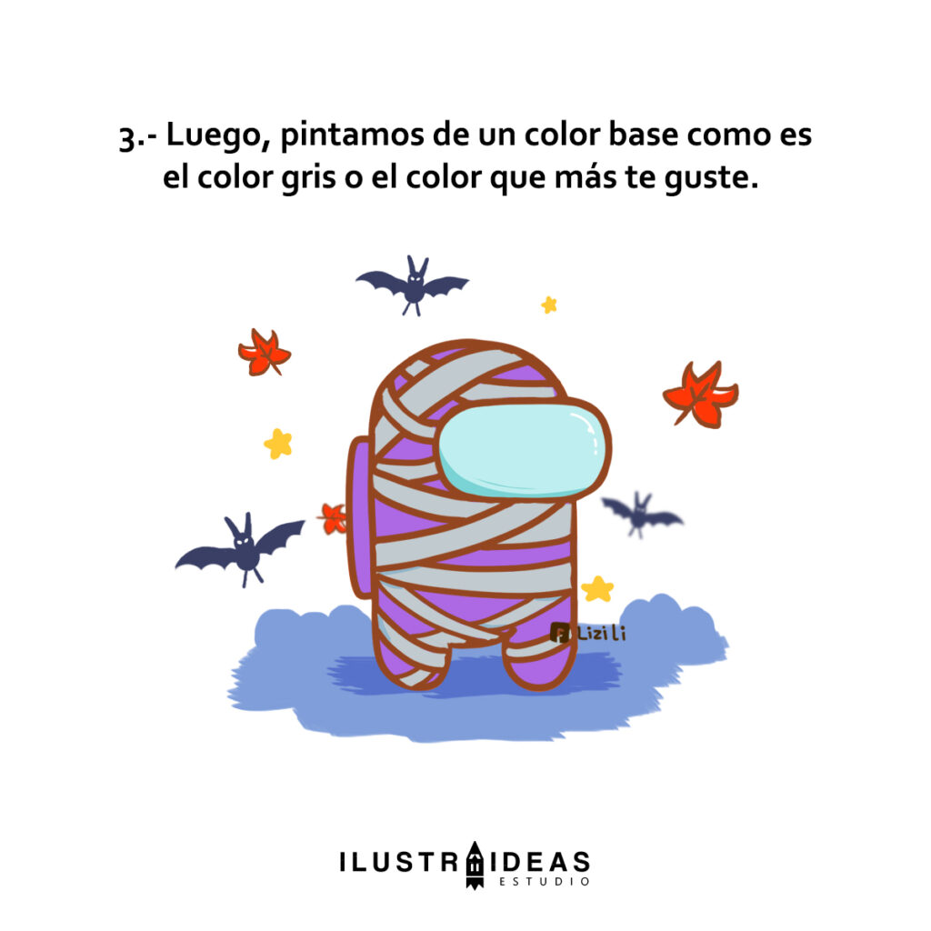 Among Us con disfraz de momia