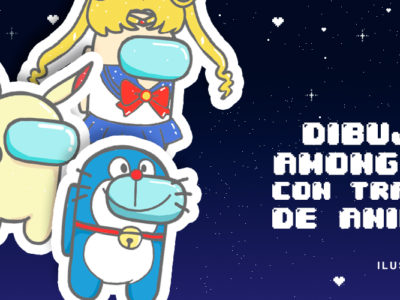 Dibujando Among Us con trajes de animes