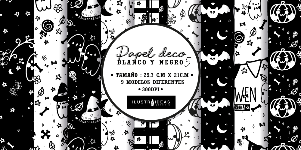 Papel deco blanco y negro