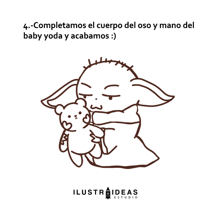 baby yoda y oso de peluche