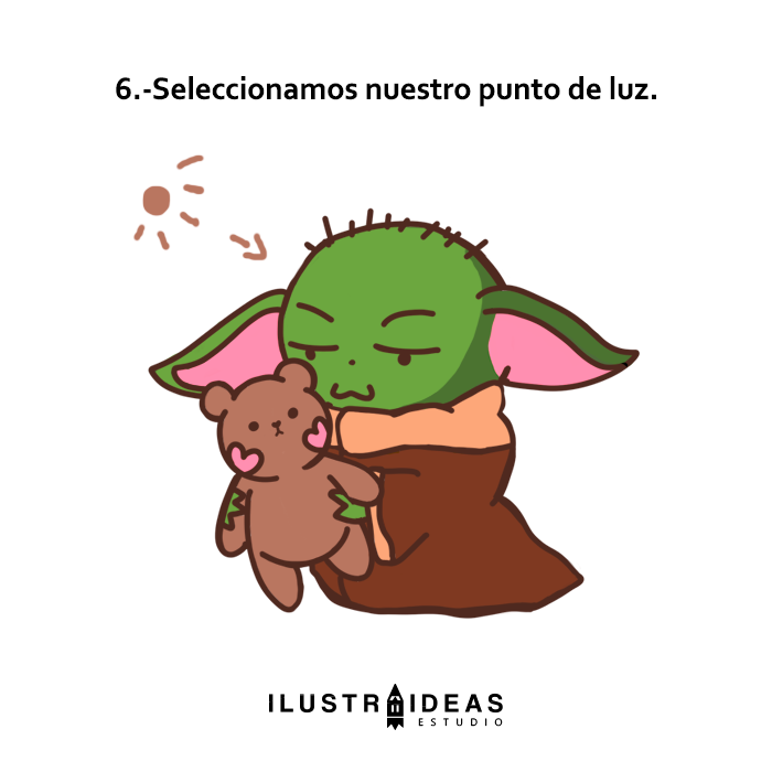 Punto de luz para pintar un dibujo