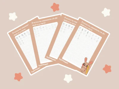 Ejercicio Caligrafía Infantil N°3 Consonantes B a N