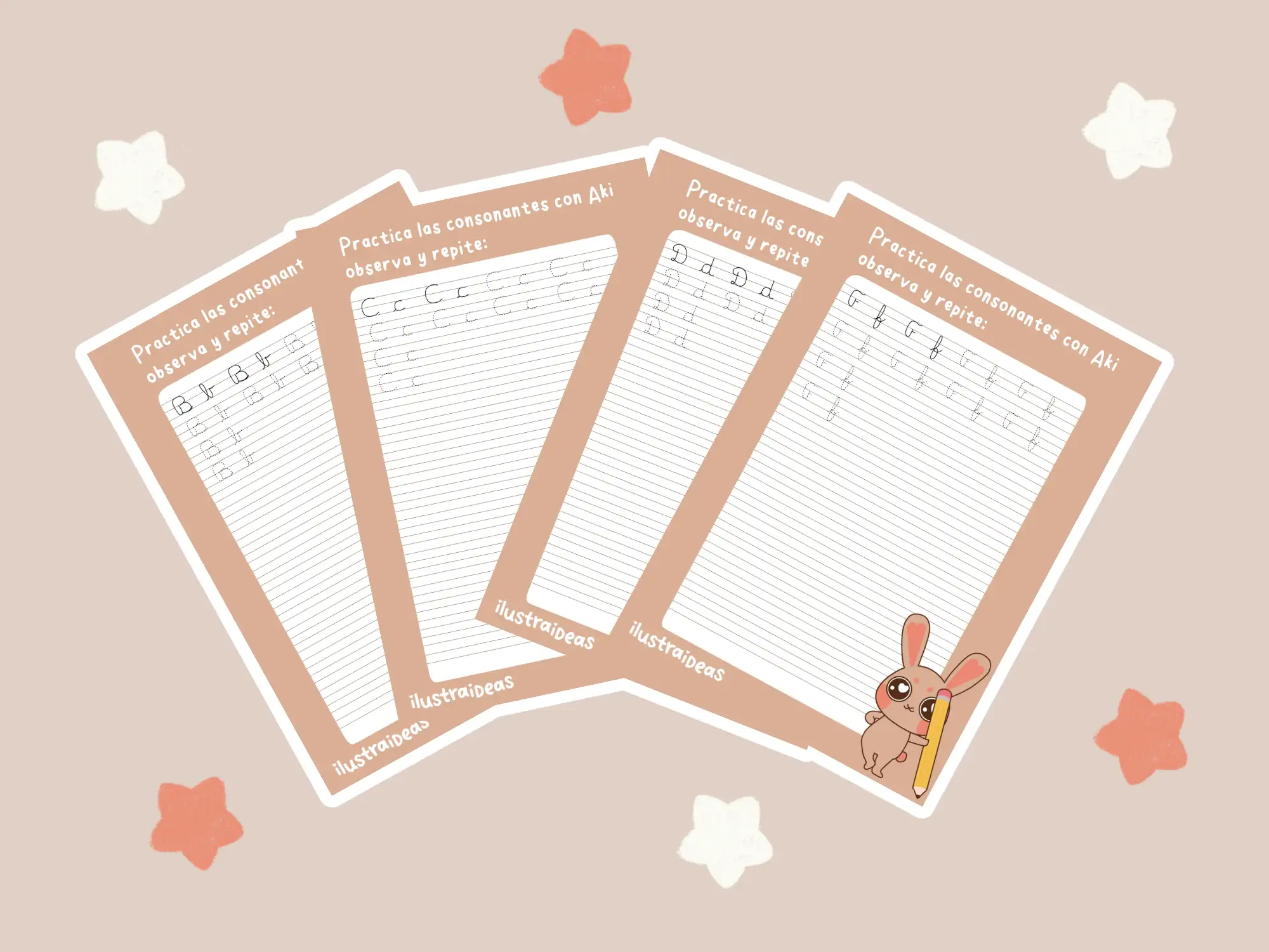 caligrafía consonantes b-n