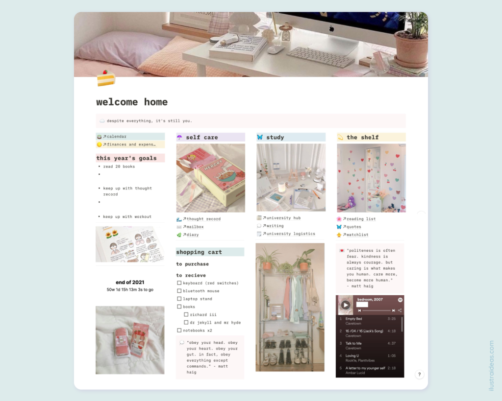 Notion: 6 plantillas kawaii para organizarte