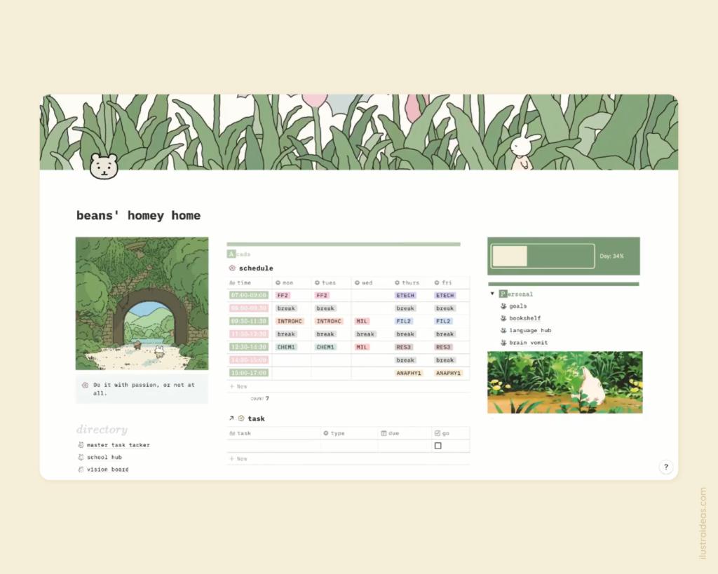 Notion: 6 plantillas kawaii para organizarte