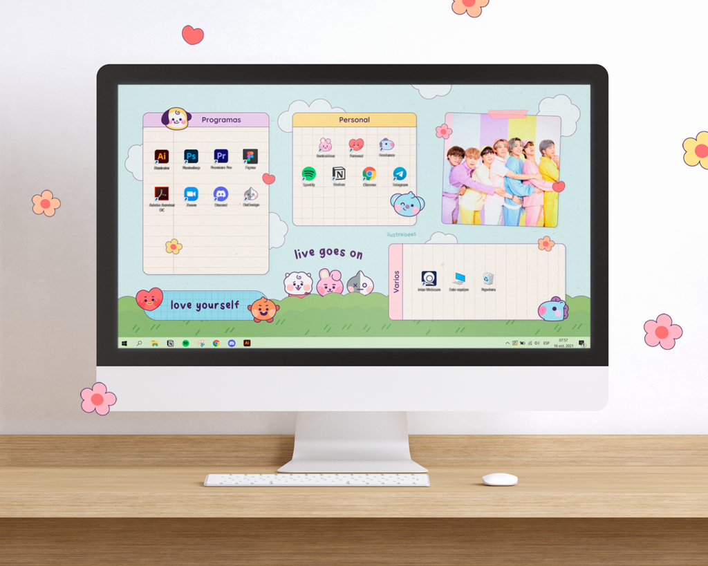 wallpaper organizador de bt21