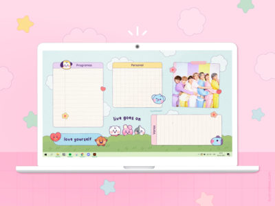 BTS y BT21: Wallpaper organizador para escritorio