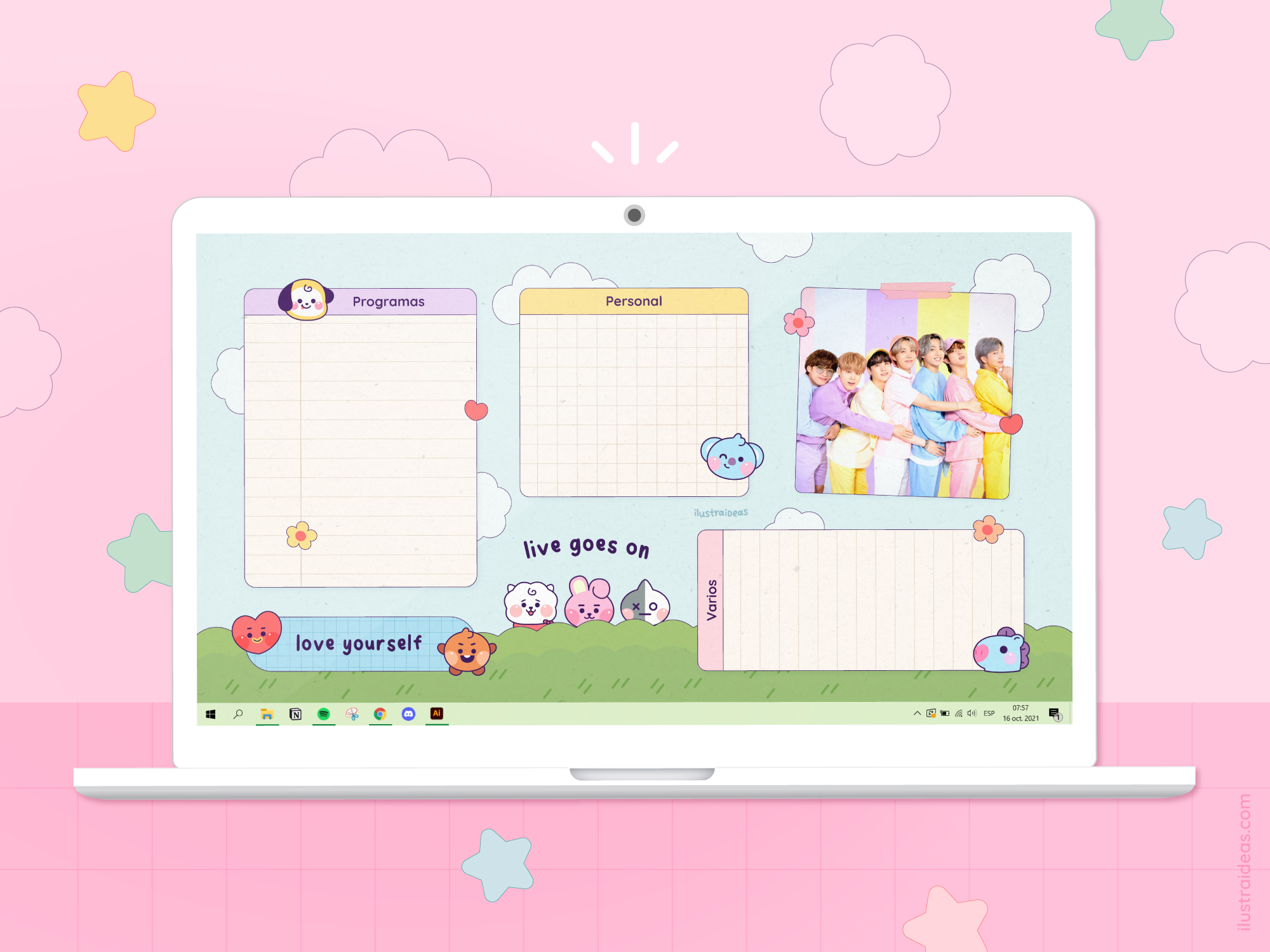 Wallpaper organizador para escritorio