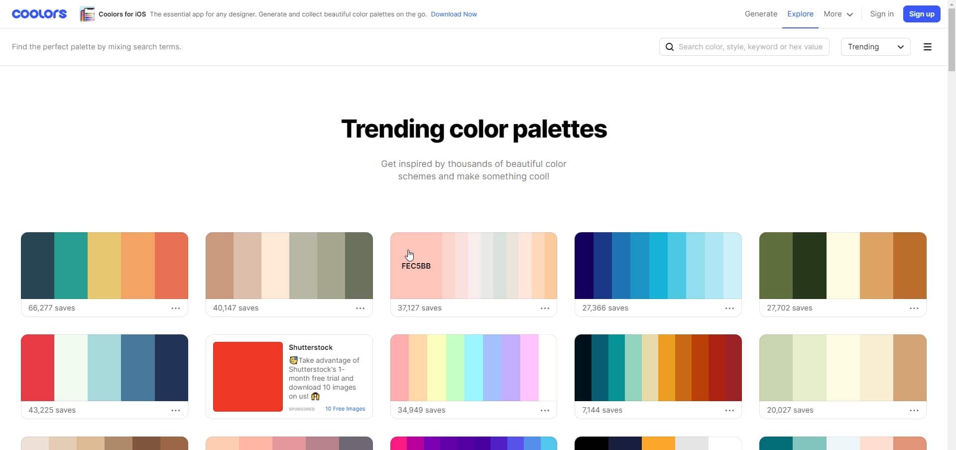 Webs de paletas de colores para diseñadores