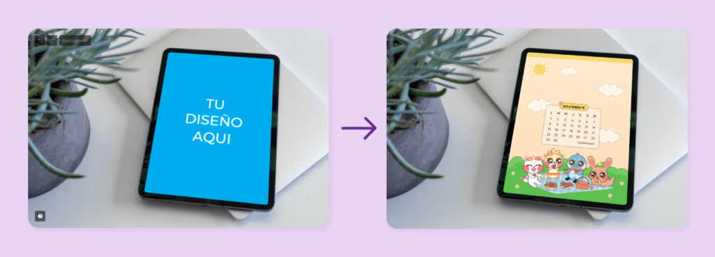 ejemplo de un mockup