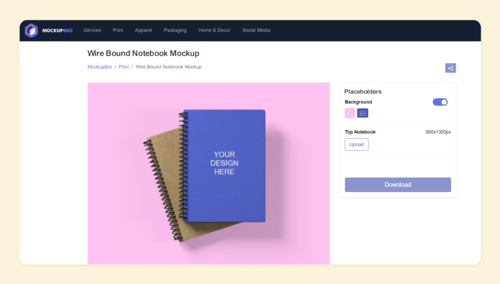 interfaz gráfica de Mockupbro