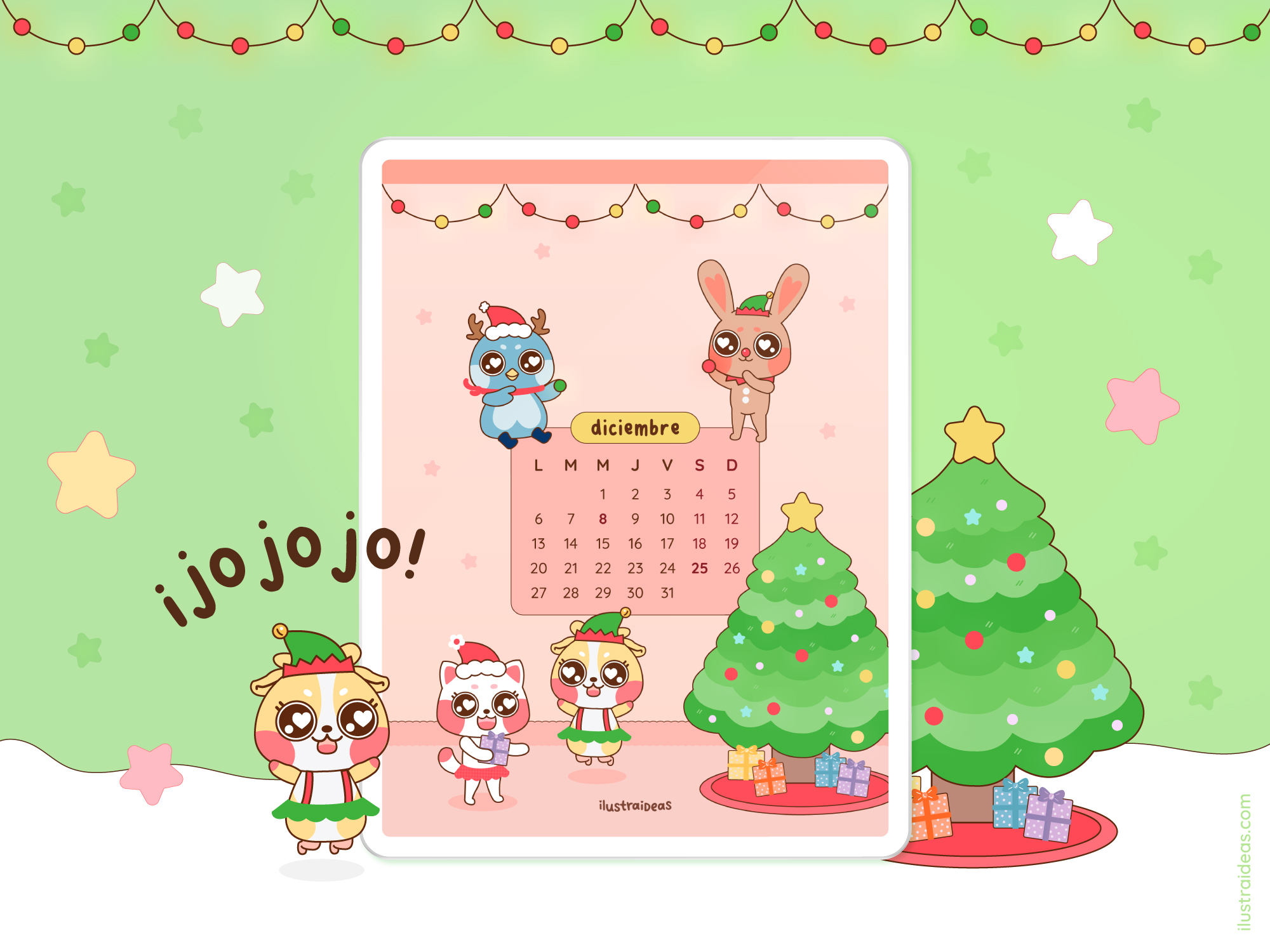 Calendario wallpaper de diciembre 2021