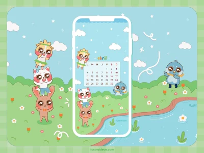 Calendario wallpaper de abril 2022