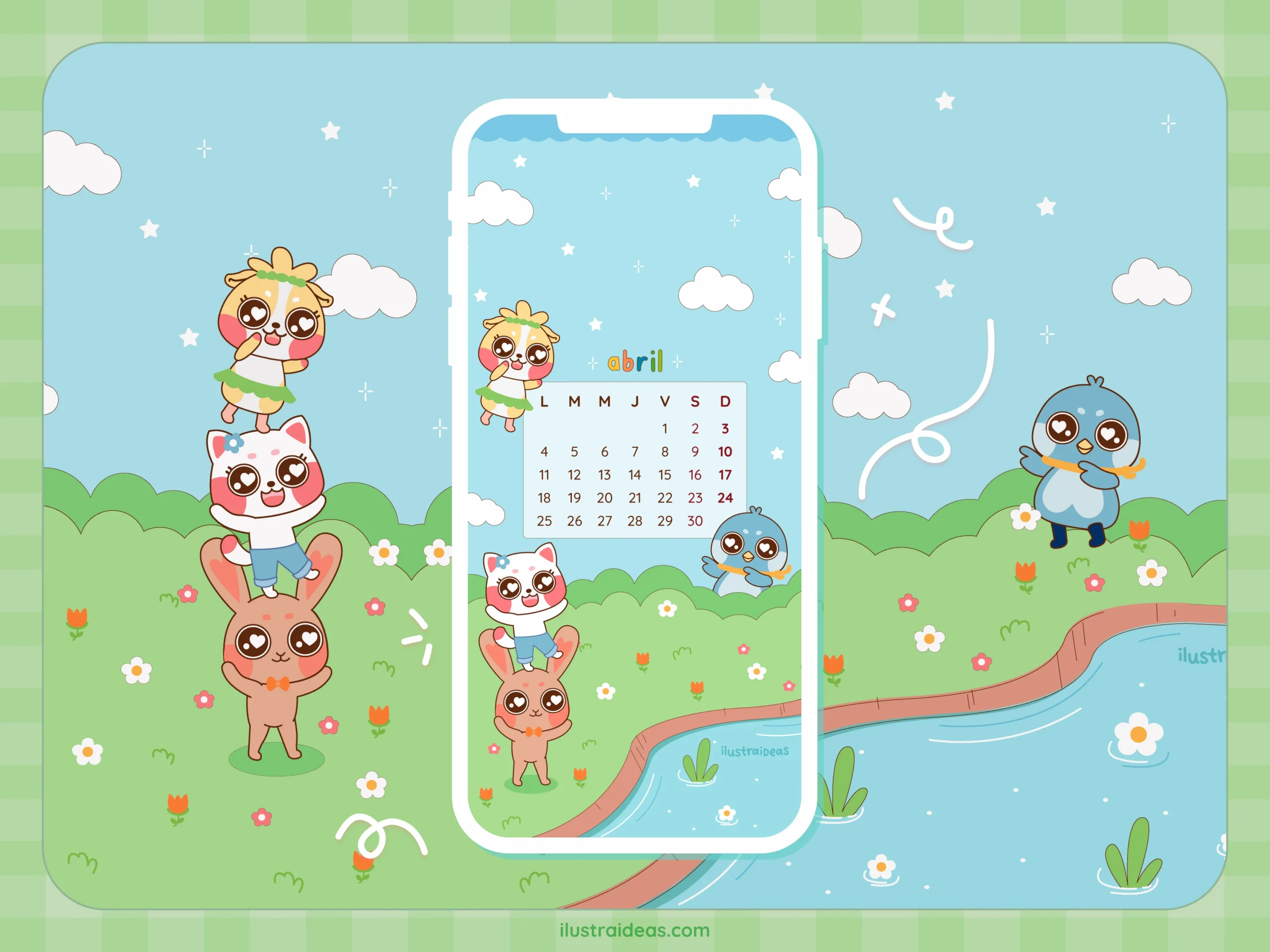 Portada de los calendarios de abril