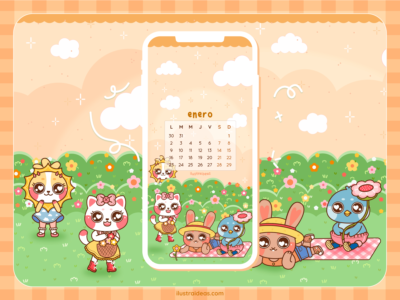 Calendario wallpaper de Enero 2023 | Descargable gratis