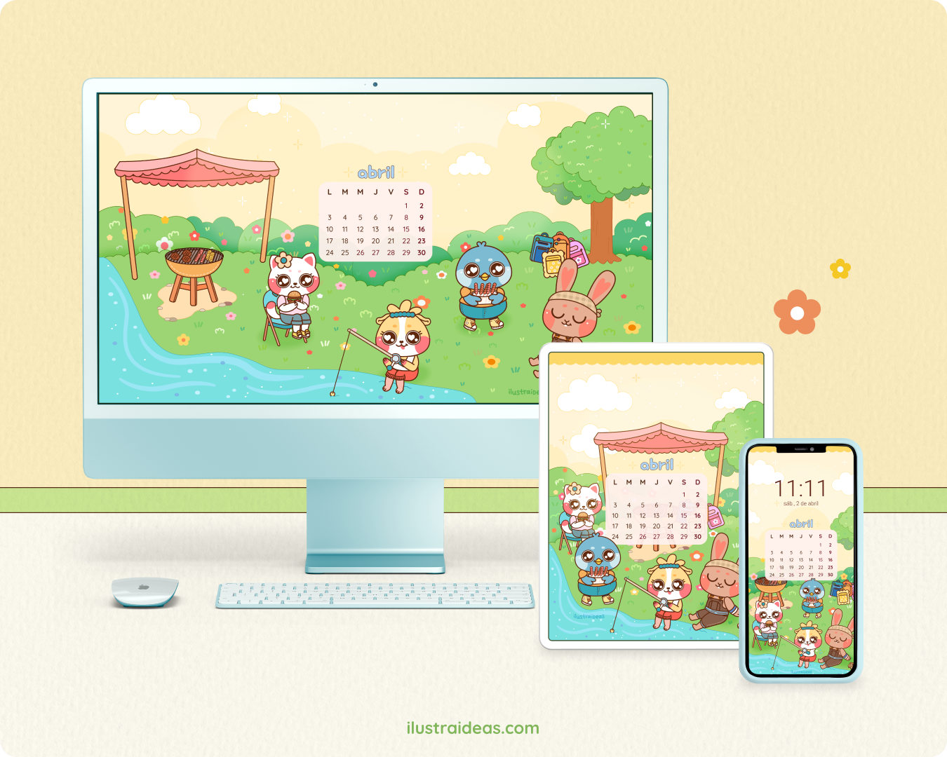 Wallpaper calendario abril 2023 para tu dispositivo