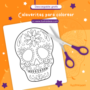 Calaveritas para colorear ❘ Día de Muertos