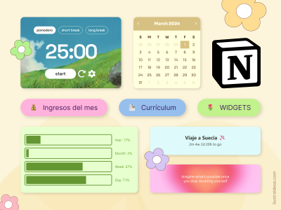 5 páginas de widgets para Notion: Organízate con estilo✨