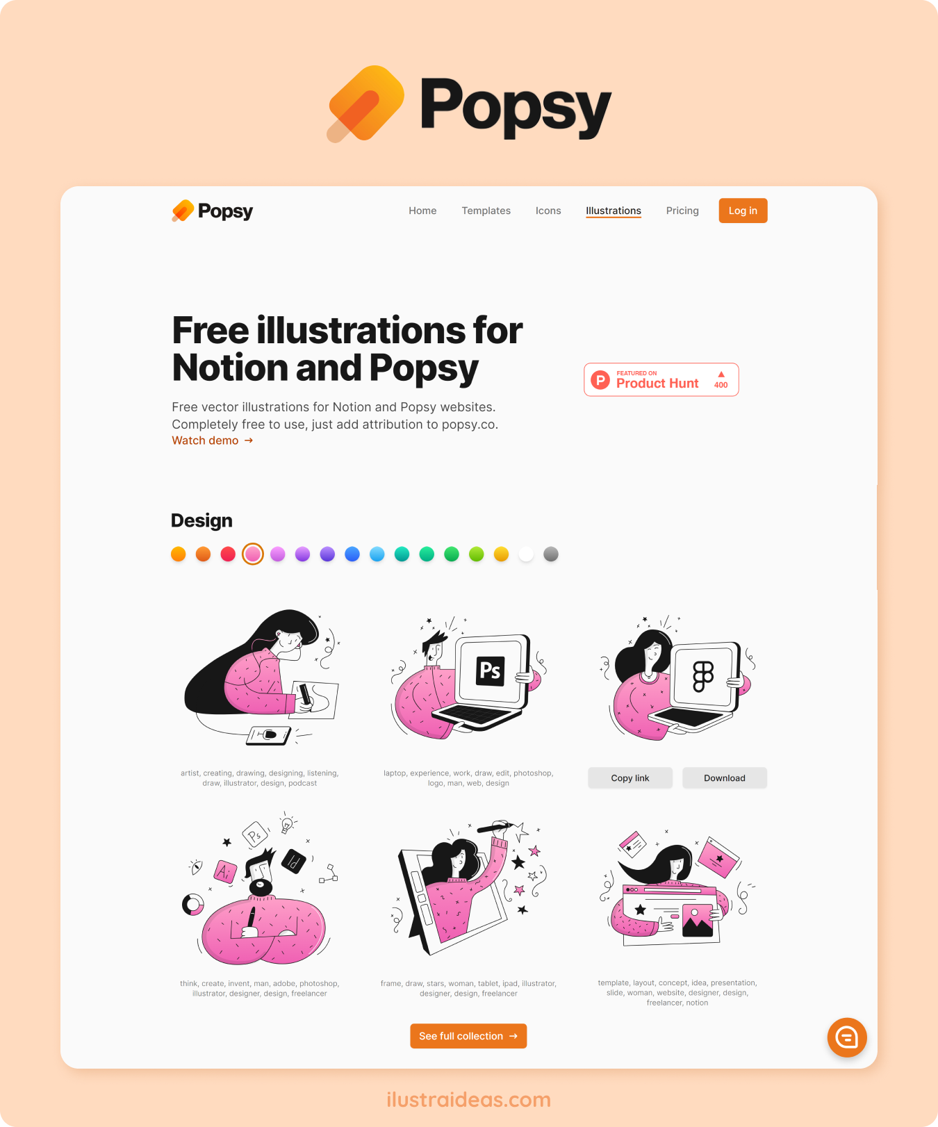 Popsy ilustraciones para Notion
