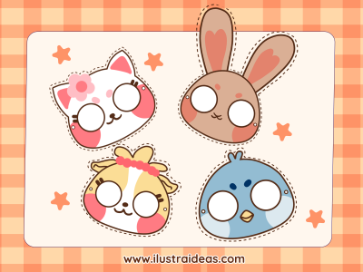 Máscaras de Halloween de las mascotas de Ilustraideas